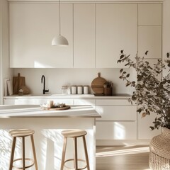 A modern kitchen showcases a minimal minimalist interior design style