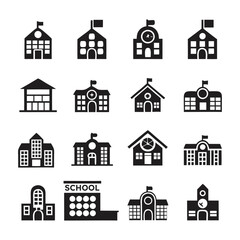 School icon, School icon set