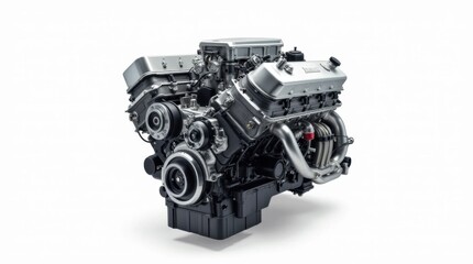 High-Performance Car Engine Studio Shot