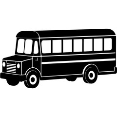  School bus side view silhouette vector illustration 