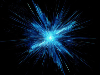 Fototapeta premium Blue super nova star light effect on black background