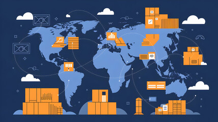 Complex global value chains that span national boundaries and link producers, suppliers, and distributors are a conceptual representation of global supply chains and trade.