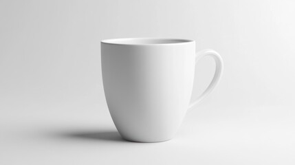 Fototapeta premium Simple white mug mockup, high-resolution, isolated on a solid white background