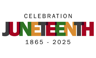 Juneteenth Day 2025, pan-african flag, celebration freedom, emancipation day in 19 june, African-American history and heritage. Poster, banner, background. Vector illustration, EPS 10