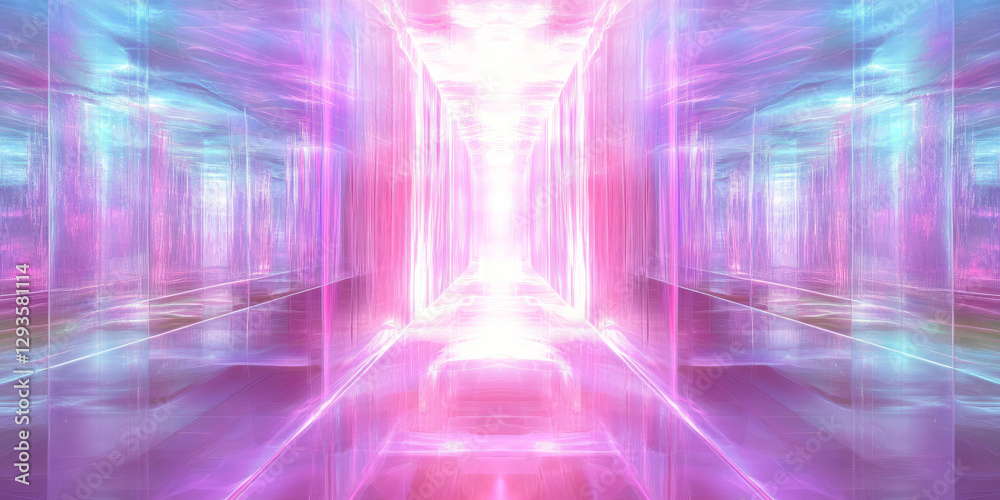 Canvas Prints a surreal abstract background with shifting layers of iridescent neon hues, forming a mesmerizing ho