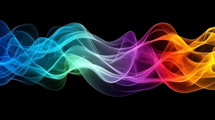 Abstract Rainbow Wave Design Background Image