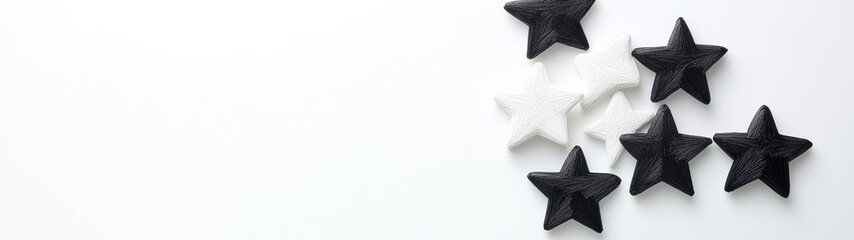 Obraz premium Black and White Star Shapes on Bright Background for Creative Projects