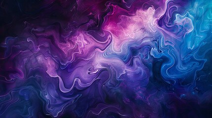Fototapeta premium A swirling, abstract digital art piece with shades of blue, green, and purple.