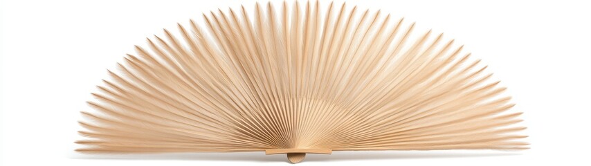 Elegant Handcrafted Wooden Fan Displaying Intricate Pleating Design