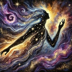 Starborn Entity Drifting in Infinite Space