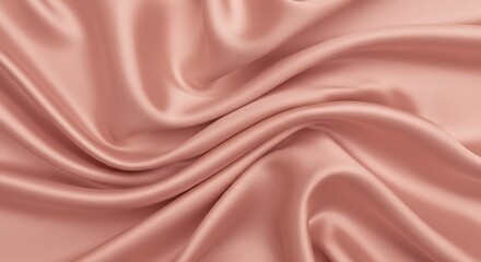 Obraz premium Rose Gold Draped Fabric Texture Soft Waves and Folds of Luxurious Silk Satin Material 