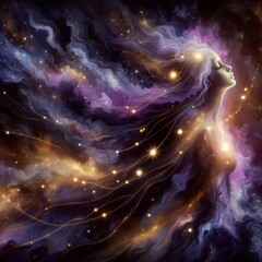 Fototapeta premium The Golden Constellation Spirit of the Universe