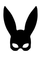 Silueta de máscara de carnaval con forma de cabeza de conejo