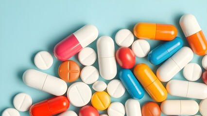 pills. solid background
