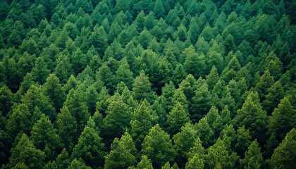 Dense Evergreen Forest Canopy, Winter Wonderland, Holiday Background. Nature Pattern.