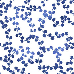 Seamless pattern, Plant branches on a white background 