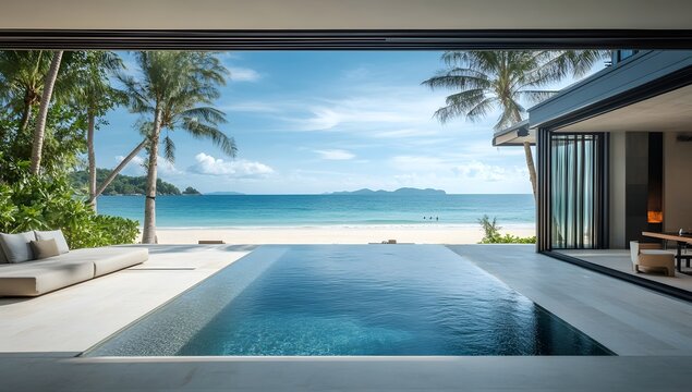 Tropical beachfront infinity pool villa - Powered by Adobe