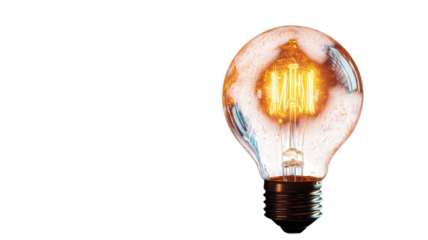 Warm glowing light bulb emitting bright illumination in a modern home setting during the evening