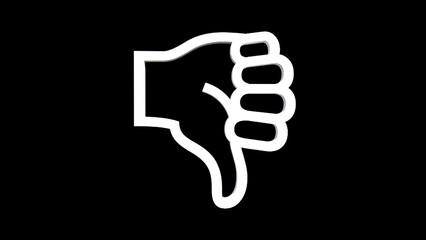 vector illustration of an thumb down hand icon 3D