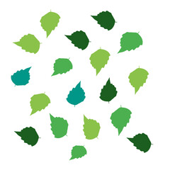 Scattered Colourful leaves illustration graphic art