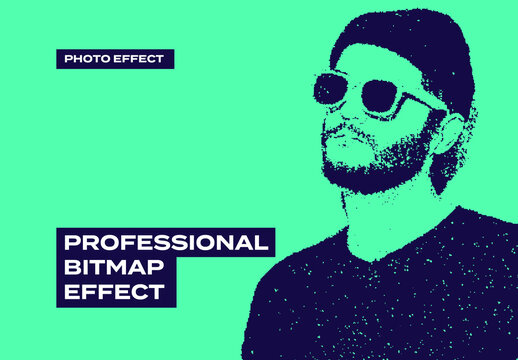 Bitmap Pixel Art Display Screen Photo Effect Paper Texture Template Mockup Overlay Style