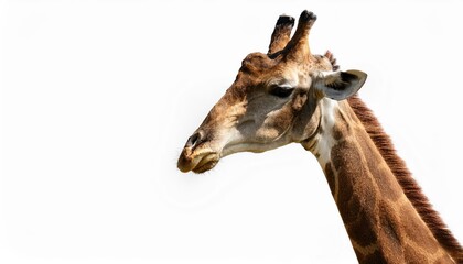 Naklejka premium Transparent Giraffe on a Minimalistic Background Majestic Animal in Vibrant Colors, Perfect for Digital Art, Home Decor or Design Inspiration