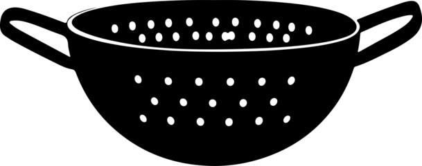 Black Silhouette of a Kitchen Colander