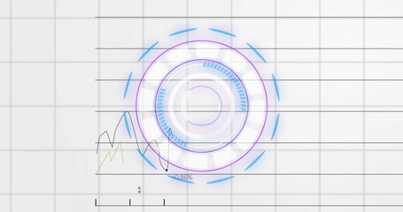 Obraz premium Image of financial data processing over scope scanning