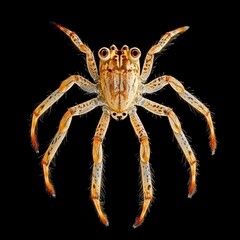 Obraz premium Vibrant spider on dark backdrop