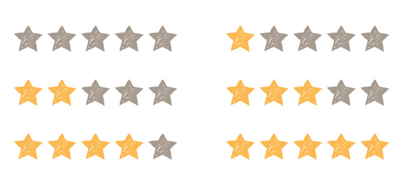 Illustration Of Simple Star Rating Icon Drawing Vector