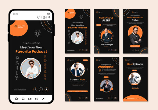 Podcast Social Media Post Layout Set