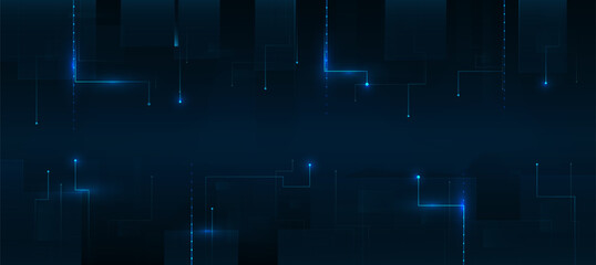 Fototapeta premium Futuristic digital blue line technology background, glowing lines innovation and connection network background for tech event poster or presentation product business