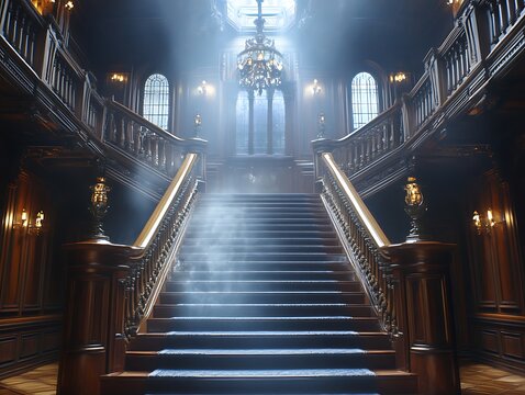 Grand Mansion's Mystical Staircase - Powered by Adobe
