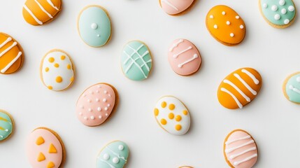 Colorful Easter Egg Cookies with Beautiful Icing Designs and Patterns
