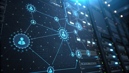 Network Connections and Data Flow in a Server Room
