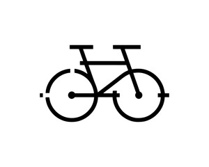 Fototapeta premium Bicycle icon vector logo template. Line art Bicycle logo design icon symbol vector illustration. Bicycle sign