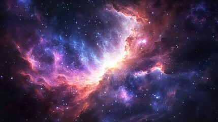 Naklejka premium Colorful Nebula in Deep Space (1)