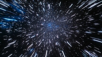 Obraz premium Hyperdrive speed, starship journey, cosmos background