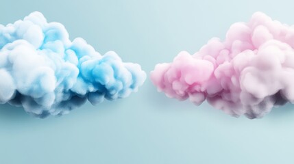 Obraz premium Soft Blue and Pink Clouds on Light Background for Creative Designs