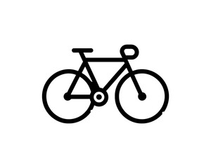 Obraz premium Bicycle icon vector logo template. Line art Bicycle logo design icon symbol vector illustration. Bicycle sign