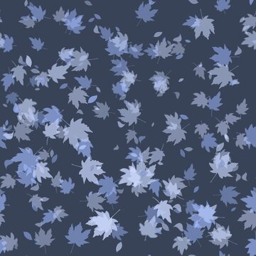 Wedge-shaped white leaves on a gray background, seamless mattern