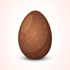 Easter holiday chocolate egg decorated chocolate sprinkles isolated on gradient background. Holiday sweets 