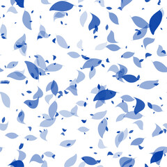 Blue leaves, seamless pattern 