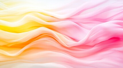 Obraz premium Ethereal Flow of Colorful Fabric in Soft Yellow and Pink Hues