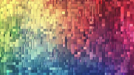 Abstract background of colorful blocks in a gradient pattern.