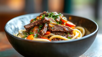 Delicious Beef Stir Fry with Noodles and Vegetables
