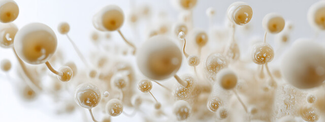 Mushrooms growing on a white background, close-up of mushrooms
