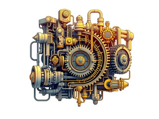 Fototapeta premium Abstract Lines - Industrial Equipment Silhouette