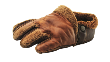 Warm leather gloves designed for winter activities in cold weather