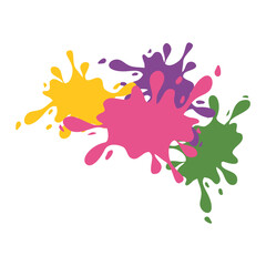 Holi colorful paints celebration illustration